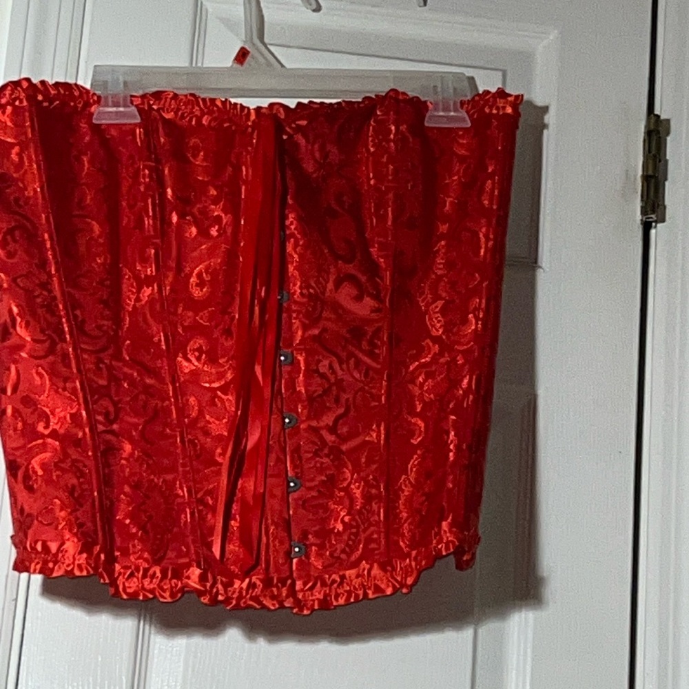 Plus size 5x  Corset lace Red top